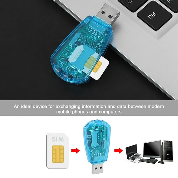 Lector de tarjetas ANGGREK USB con función de impresión de mensajes SMS Azul