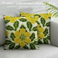 thumbnail image 3 of Nawypu  Flower Farmhouse Decorative Throw Pillow Cover Cottage Floral Green Leaves Pattern, Canvas Cushion Case for Sofa Couch Bed Living Room(Yellow Flowers), 3 of 5