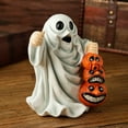 thumbnail image 2 of YZEGDCH Halloween Decorations Ghost Figurine Cute Ghost Holding Pumpkin Lantern Home Savings Cute Decor for Halloween Decorations, Porch and Indoor Spooky Home Decor, 2 of 5