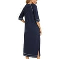 thumbnail image 4 of Previn Women's House Coat Zipper Zip Up Maternity Robe House Dress Pocket Summer Nursing Nightgown Soft Zip Up Comfy Housecoat Loose Sleepwear Navy XX-Large, 4 of 4