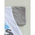 thumbnail image 6 of Bagilaanoe 2pcs Toddler Baby Boy Short Pants Set Short Sleeve Letter Print T Shirt Tops + Shorts 3M 6M 12M 18M 24M 3T Kids Casual Summer Outfits, 6 of 9