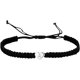 thumbnail image 1 of Nueva pulsera tejida a mano negra, corazón plateado con forma de corazón, 26 letras, pareja de manos, pulsera con forma de corazón, 1 of 8