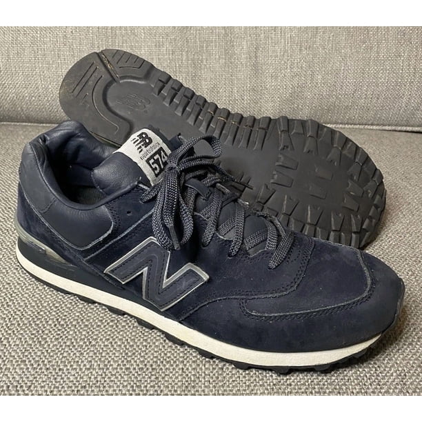 New Balance 574 Men's 12 Navy Suede/Textile Athletic Sneakers Shoes ML574NNV