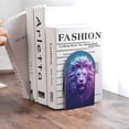thumbnail image 6 of Sikiie Cool Lion Head Bookends 1 Pair, Wood Bookends for Shelves, Book Ends for Shelves, Book Shelf Holder for Home Office, 6 of 7