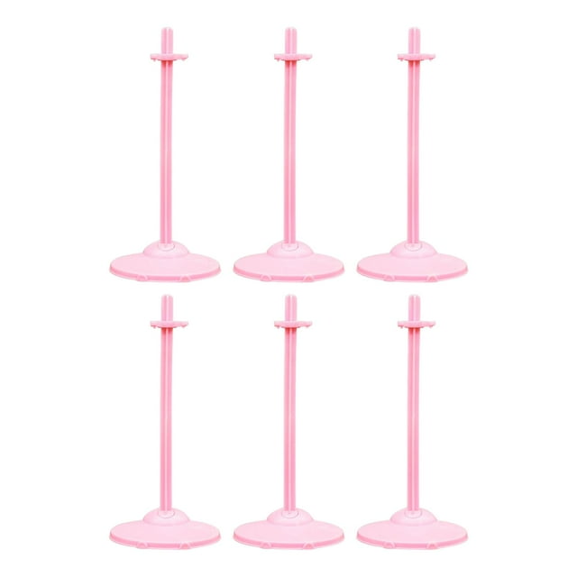 6 soportes de exhibición para colección de muñecas, accesorios ligeros para muñecas de 26 a 30 cm. Rosa claro