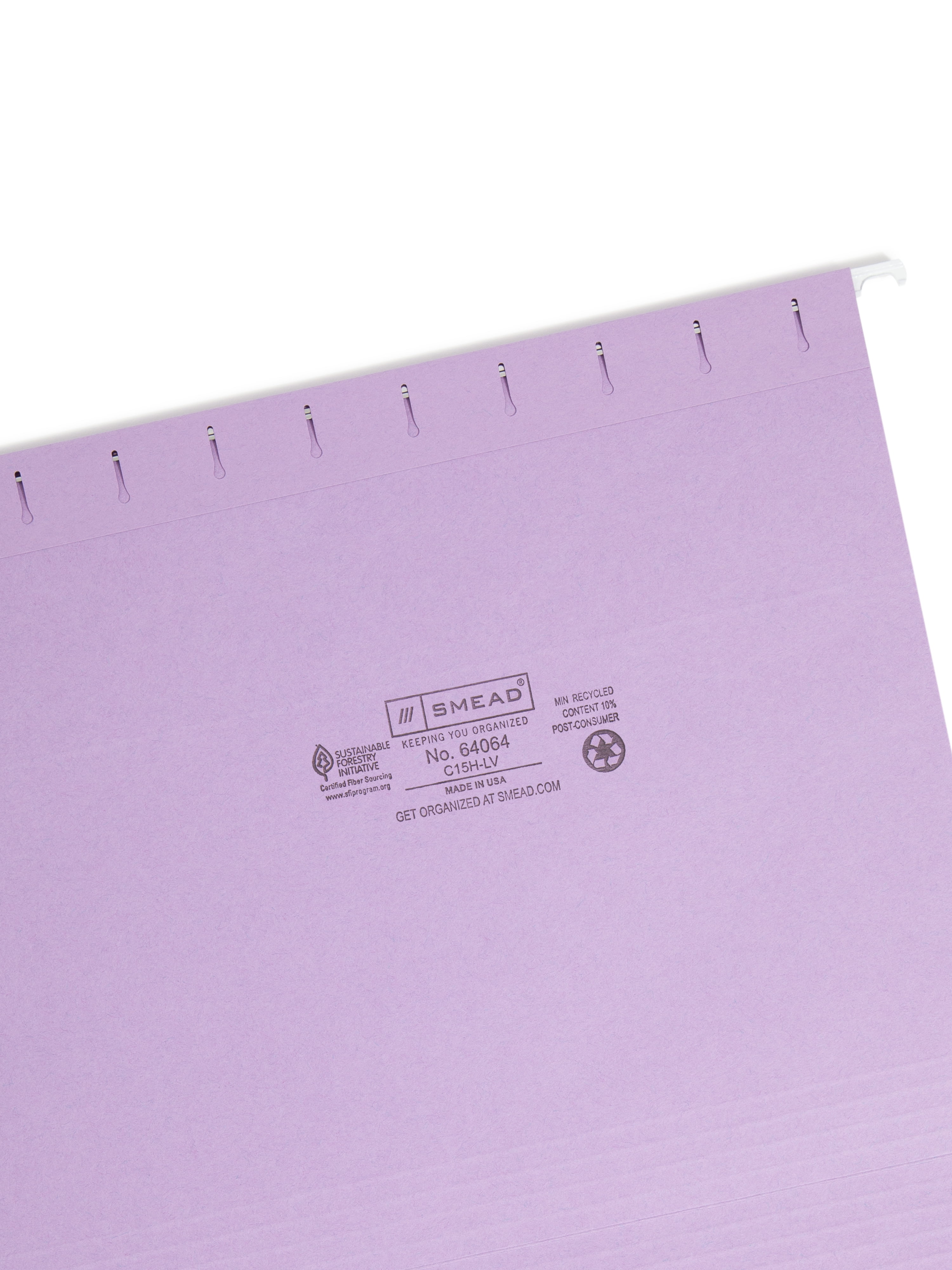 Smead Hanging File Folder with Tab, 1/5- Cut Adjus
