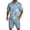 Sky Blue, variant on Men's Summer Outfits Hawaiian Matching Set Beach 2 Piece Outfits Floral Cruise Button Down Shirt and Shorts