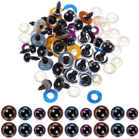 PAMINGONO 90 Pcs Plastic Stuffed Animal Safety Eyes for Coffee Easy to Use Handmade Crafts
