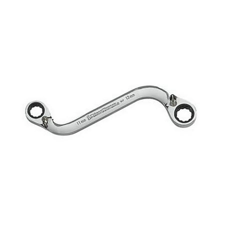 Gearwrench 85224 11mm 13mm S-Shape Reversible Double Box Double Box Ratcheting Socketing Wrench