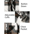 thumbnail image 4 of Coshow Men's Long Sleeve Button Down Flannel Shirt Jacket Casual Plaid Lined Shirts, 4 of 5