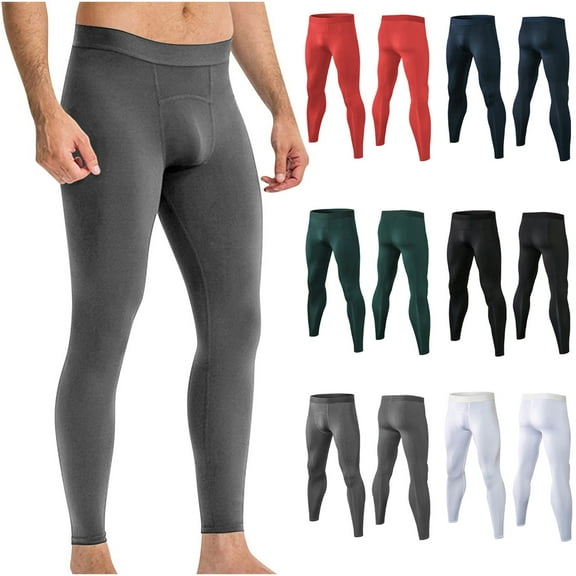 Miluxas Men's Compression Pants Running Leggings,Workout Gym Football Tights Athletic Cool Dry Sports Yoga Base Layer Pants Navy