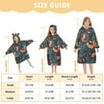 thumbnail image 4 of FORMRS Wearable Blanket Hoodie with Sleeves for Kids Cozy Flannel Sweatshirt, Whimsical Foxes Pattern, 4 of 7