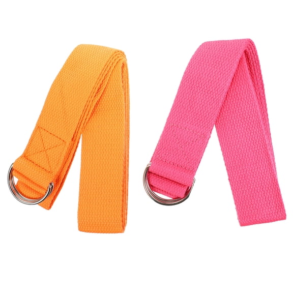 BALAHAPY 2Pcs Orange Yoga Stretching Straps for Fitness Exercise and Body Shaping
