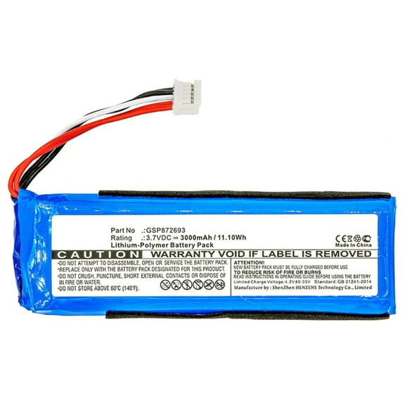 Batteries N Accessories BNA-WB-P1822 Speaker Battery - Li-Pol, 3.7V, 3000 mAh, Ultra High Capacity Battery - Replacement for JBL GSP872693 Battery