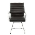 thumbnail image 3 of Guest Faux Leather Chair in Black with Chrome Base, 3 of 7