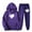 Purple 3, variant on Sweatsuits For Women Set 2 Piece Jogging Outfit Casual Loose Heartbeat Print Hoodie Tracksuit Long Pant Hooded Sport Outfits,Orange 2,XL