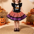 thumbnail image 2 of NIEWTR Newborn Baby Girl Outfits Girls' Halloween Party Outfit With Flying Sleeves Top Mesh Skirt Three Piece Skirt Set, 2 of 8