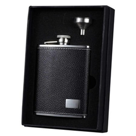 

Visol VSET33-1113 Eclipse S Black Leather Flask Gift Set with Stainless Steel Funnel - 6 oz