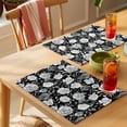 thumbnail image 4 of Black Flowers Placemats Set of 8 Watercolor Vintage Floral Leaves Country Place Mats Indoor Wipeable Table Mats Washable Cloth Dining Table Placemats for Kitchen Holiday Party Home Decor 13x19 Inch, 4 of 9