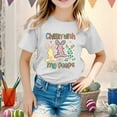thumbnail image 2 of Hihipz Toddler Girl's Easter Graphic T-Shirt Cute Bunny Printed Short Sleeve Round Neck Tshirt Child Loose Fit Casual Tee Top For Boys Girls,Sizes 2-3T, 2 of 4