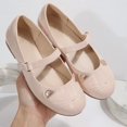 thumbnail image 4 of Rexoro Girls' Mary Jane Flats Kid Party Dress Shoes Princess Girl Shoes with Bow & Decor for Wedding Birthday Nude Cat 9 Toddler, 4 of 6