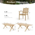 thumbnail image 4 of Sophia & William 9 Pieces Acacia Wood Outdoor Patio Dining Set Expandable Table and Patio Chairs Natural Wood for Lawn, Garden, Backyard, 4 of 9