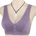 thumbnail image 3 of CHUANK Front Closure Bras for Women Plus Size Wireless Padded Plus Size Wire Free Bras Beige 4XL, 3 of 4