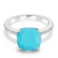thumbnail image 2 of Gem Stone King 3.12 Ct Cushion Green Turquoise 925 Sterling Silver Ring, 2 of 5