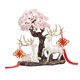 thumbnail image 1 of Árbol de cristal for sala de estar, Feng Shui de la fortuna con adornos de ciervos., 1 of 3