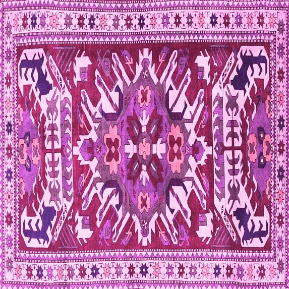 Ahgly Company Indoor Square Persian Pink Traditional Area Rugs, 3' Square