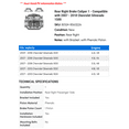 thumbnail image 2 of Rear Right Brake Caliper 1 - Compatible with 2007 - 2018 Chevy Silverado 1500 2008 2009 2010 2011 2012 2013 2014 2015 2016 2017, 2 of 2