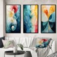 thumbnail image 1 of Designart "Circular Harmony Contemplating Divinity VI" Modern Geometric Framed Wall Art Set Of 3 - Turquoise Abstract Frame Gallery Set For Office Decor, 1 of 6
