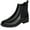 Glossy Black, variant on Women Waterproof Chelsea Boots Rubber Ankle Rain Boots Anti Slip Booties Slip on shoes Black 7