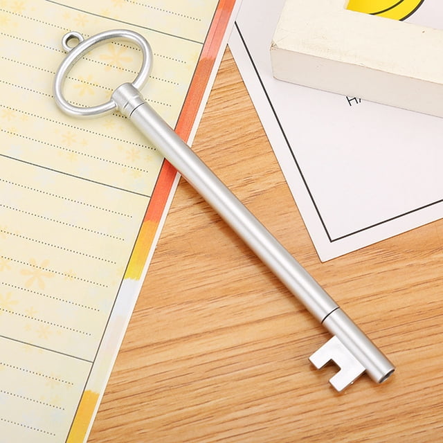 WIFKLSIIPG Key Shaped Ballpoint Black 0.5mm 2ml Liquid Gel Ink Rollerball Pen for School Home Office