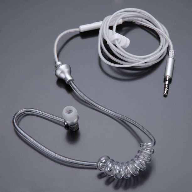 Antiradiation Air Tube Stereo Headset Monaural In Ear MIC Headphones
