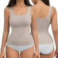 thumbnail image 4 of BLTIBY Women's Shapewear Tank Top Shaping Camisole U Neck Tops Tummy Control Vest Seamless Slimming Sleeveless Shaper Khaki M, 4 of 7
