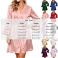 thumbnail image 3 of Kaemgyyd Robes for Women Satin 3/4 Bell Sleeve Robe Silk V Neck Robes Casual Soft Comfy Sleepwear for Wedding Party Clothing（Pink,Large）, 3 of 5