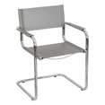 thumbnail image 6 of Breuer Chair Company Mart Stam Cantilever Armchair Arm Chair w/ Chrome Steel Frame & Gray Bonded Leather by Furnish Theory, 6 of 7