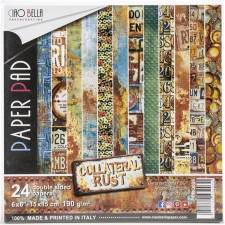 Collateral Rust Paper Ciao Bella CBQ026 6 x 6 in. 90 lbs Collateral Rust Double-Sided Paper ...