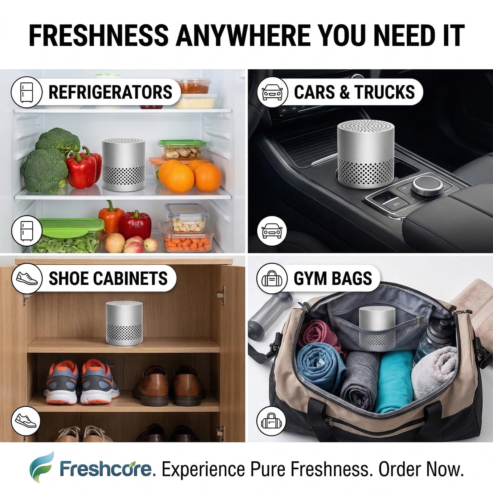 Freshcore Refrigerator Deodorizer Odor Eliminator | Fridge Deodorizer – Lasts 10 Years, Long-Lasting Odor Eliminator - More Effective Than Baking Soda, Charcoal Bags
