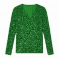 thumbnail image 4 of ZJXFGS Fashion Clothing,Long Sleeve Shirts For Women,Sparkly Sweaters For Women,T-Shirts For Women,Sequin Blouses For Women,Women'S Clothing,Women Fall Clothes,Green,S, 4 of 4