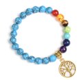 thumbnail image 1 of 7 chakra arbre de vie charme bracelet pierre naturelle Reiki guérison perles femmes hommes Yoga corde élastique bracelet méditation bijoux cadeau, 1 of 4