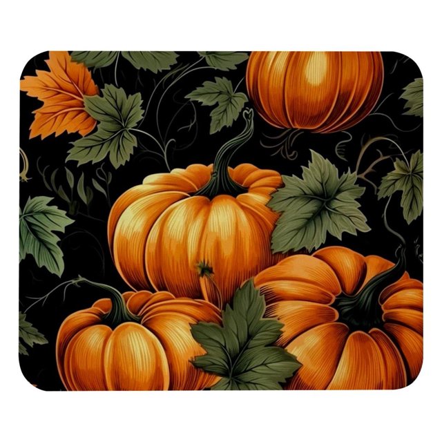 Alfombrilla de ratón con diseño de calabaza de Acción de Gracias, base de goma antideslizante, cuadrada, protector para portátil, alfombrilla de ratón para juegos de ordenador, alfombrilla