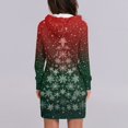 thumbnail image 5 of Women's Long Sleeve Hooded Sweatshirt Dress with Snowflake Christmas Tree Print, Ugly Christmas Sweater Women Style, Cozy Fall and Winter Dress with Pockets for Holiday,Deep Red,S, 5 of 7