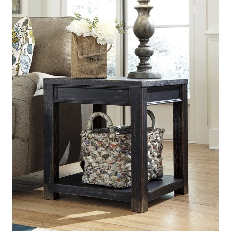 Ashley Furniture Gavelston Square End Table In Black Ashley Furniture Gavelston Square End