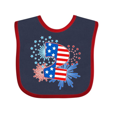 

Inktastic Second Birthday- Fourth of July Fireworks Gift Baby Boy or Baby Girl Bib