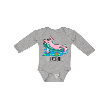 

Inktastic Relaxolotl- Cute Axolotl on Summer Vacation Gift Baby Boy or Baby Girl Long Sleeve Bodysuit