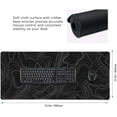 thumbnail image 2 of Topographic Map Minimalist Gaming Mouse Pad Desk Mat XXL 35.4×15.7 Inch Black Lines Contour Geographic Extended Mousepad 40X90cm with Non-Slip Rubber Base Stitched Edge for Gamer Office Home Work, 2 of 6
