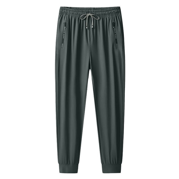Joggers Pants for Men Summer Lightweight Gym Athletic Workout Sweatpants with Zipper Pockets Elastic Waist Drawstring Casual Pants for Daily Wear