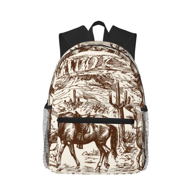 Easygdp Western Desert Cowboys2 Mochila Casual para Portátil, Mochila para Escuela, Viajes, Negocios